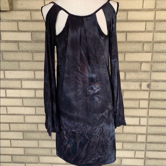 ❌DONATED❌Black Tie Dye Cold Shoulder Tassel Tie Detailed Dress - Picture 5 of 10